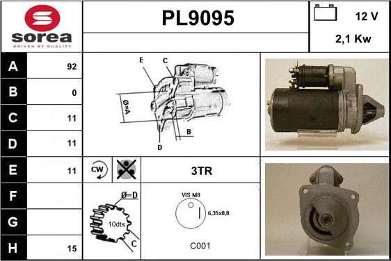 SNRA PL9095 - Motorino d'avviamento autozon.pro