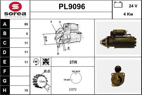 SNRA PL9096 - Motorino d'avviamento autozon.pro