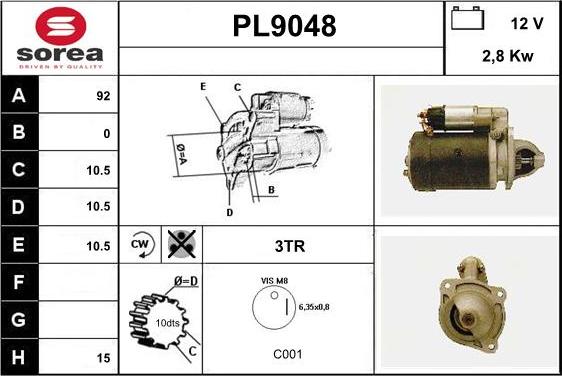 SNRA PL9048 - Motorino d'avviamento autozon.pro