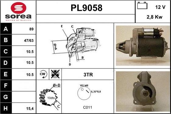 SNRA PL9058 - Motorino d'avviamento autozon.pro