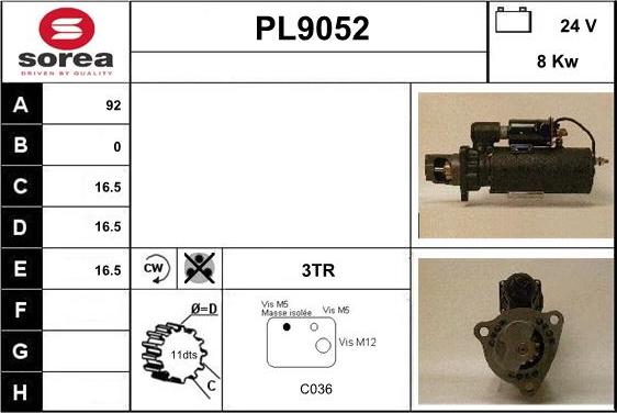 SNRA PL9052 - Motorino d'avviamento autozon.pro