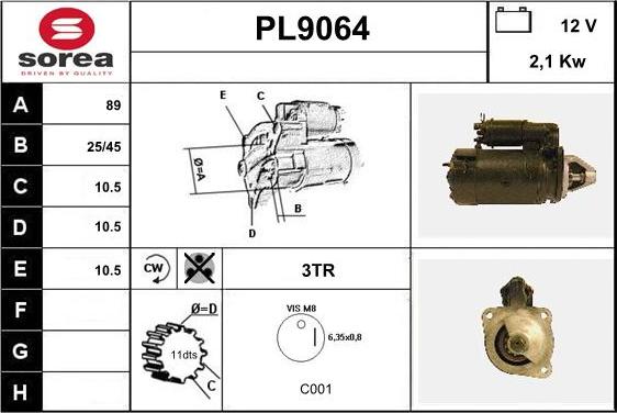 SNRA PL9064 - Motorino d'avviamento autozon.pro