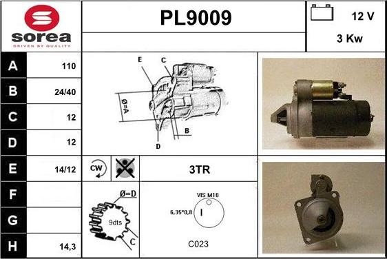 SNRA PL9009 - Motorino d'avviamento autozon.pro