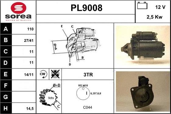 SNRA PL9008 - Motorino d'avviamento autozon.pro