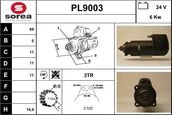 SNRA PL9003 - Motorino d'avviamento autozon.pro