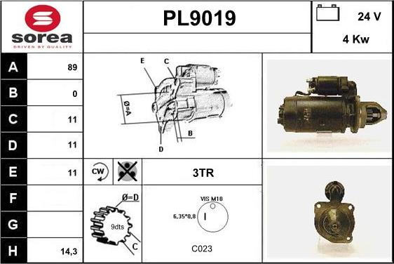 SNRA PL9019 - Motorino d'avviamento autozon.pro