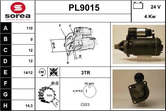 SNRA PL9015 - Motorino d'avviamento autozon.pro