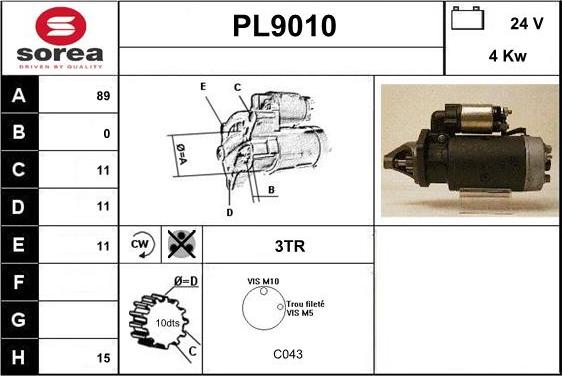 SNRA PL9010 - Motorino d'avviamento autozon.pro