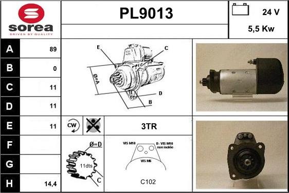 SNRA PL9013 - Motorino d'avviamento autozon.pro