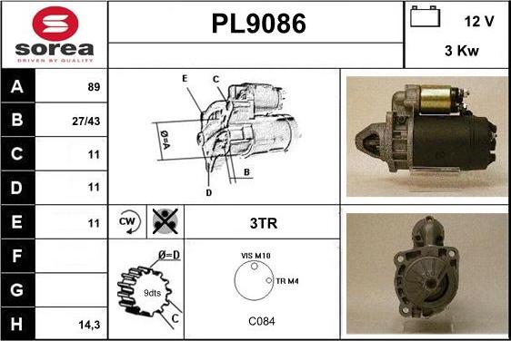 SNRA PL9086 - Motorino d'avviamento autozon.pro