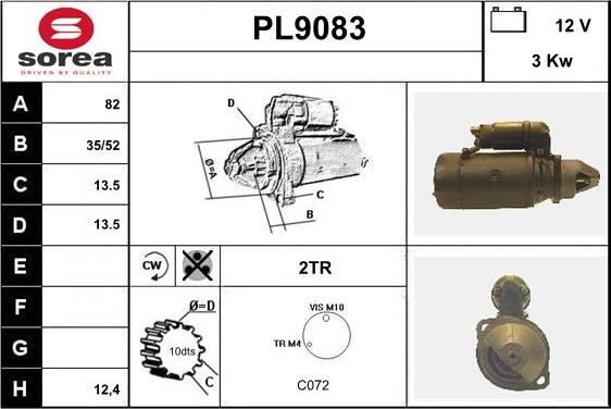 SNRA PL9083 - Motorino d'avviamento autozon.pro