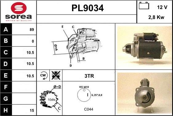 SNRA PL9034 - Motorino d'avviamento autozon.pro