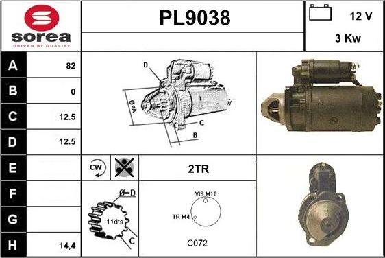 SNRA PL9038 - Motorino d'avviamento autozon.pro