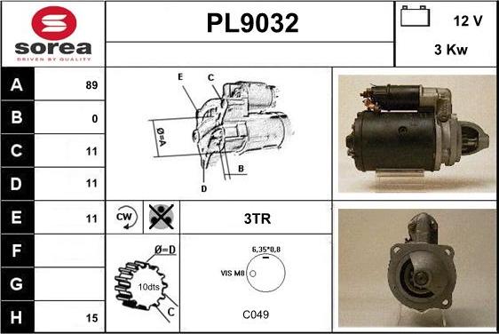 SNRA PL9032 - Motorino d'avviamento autozon.pro