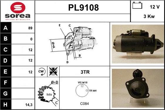 SNRA PL9108 - Motorino d'avviamento autozon.pro