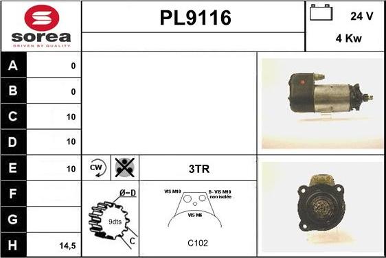 SNRA PL9116 - Motorino d'avviamento autozon.pro