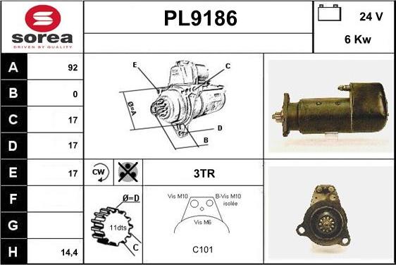 SNRA PL9186 - Motorino d'avviamento autozon.pro