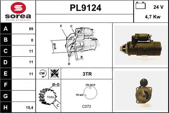 SNRA PL9124 - Motorino d'avviamento autozon.pro