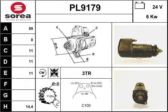 SNRA PL9179 - Motorino d'avviamento autozon.pro