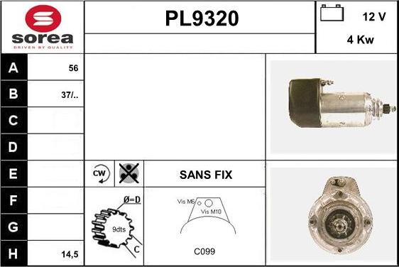 SNRA PL9320 - Motorino d'avviamento autozon.pro