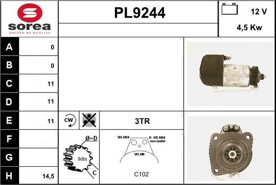 SNRA PL9244 - Motorino d'avviamento autozon.pro