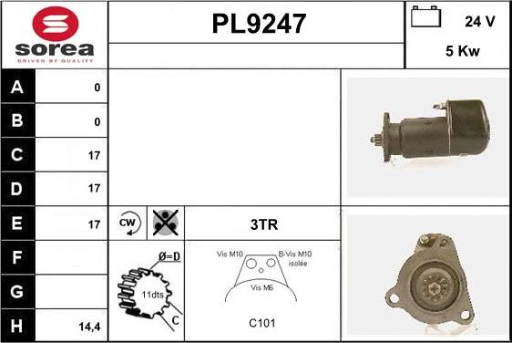 SNRA PL9247 - Motorino d'avviamento autozon.pro