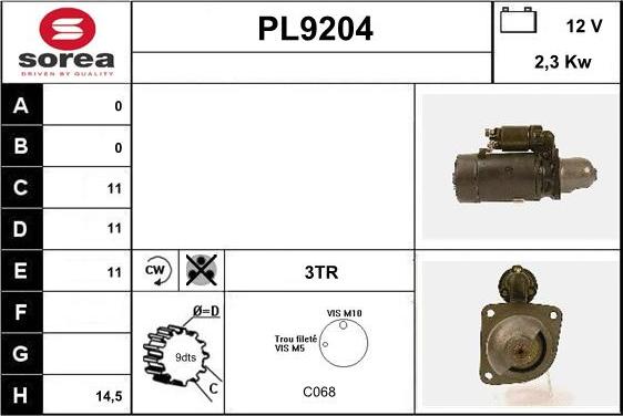 SNRA PL9204 - Motorino d'avviamento autozon.pro