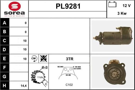 SNRA PL9281 - Motorino d'avviamento autozon.pro