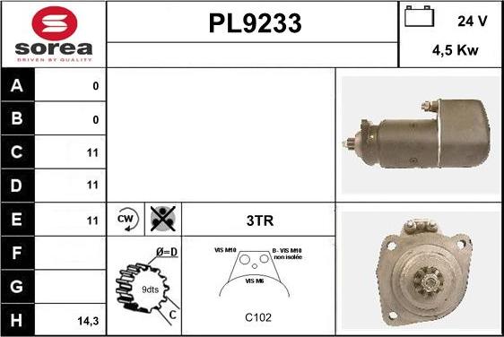 SNRA PL9233 - Motorino d'avviamento autozon.pro