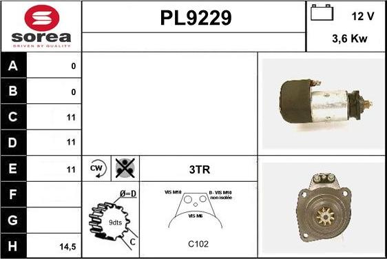 SNRA PL9229 - Motorino d'avviamento autozon.pro