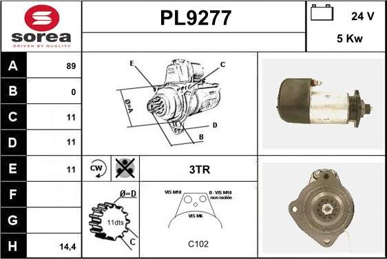 SNRA PL9277 - Motorino d'avviamento autozon.pro