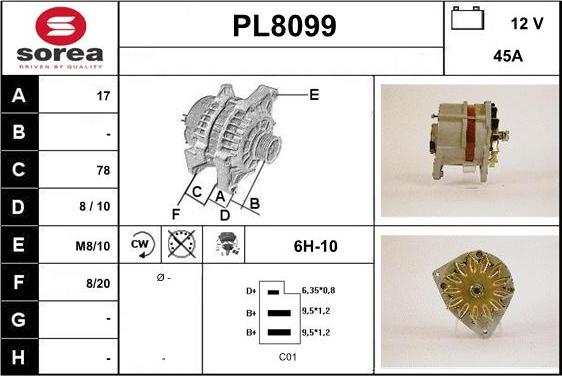 SNRA PL8099 - Alternatore autozon.pro