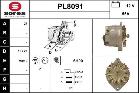 SNRA PL8091 - Alternatore autozon.pro