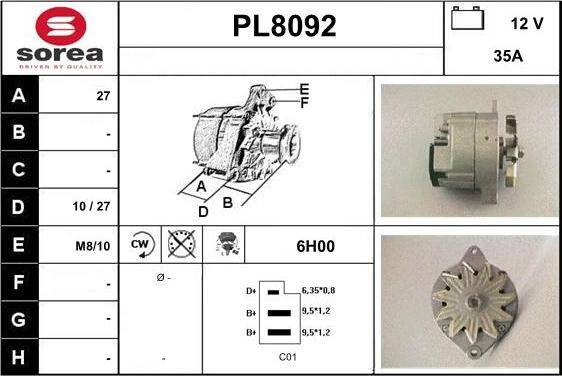 SNRA PL8092 - Alternatore autozon.pro