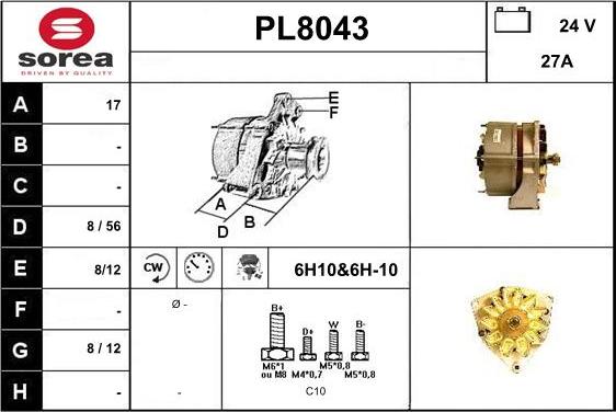 SNRA PL8043 - Alternatore autozon.pro