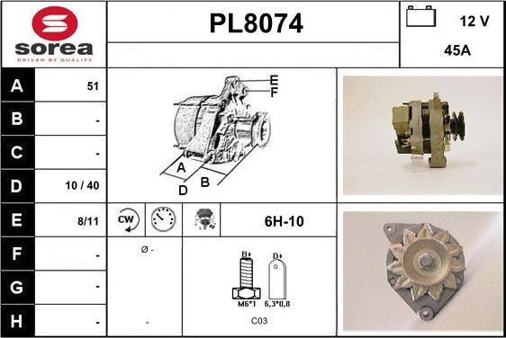 SNRA PL8074 - Alternatore autozon.pro