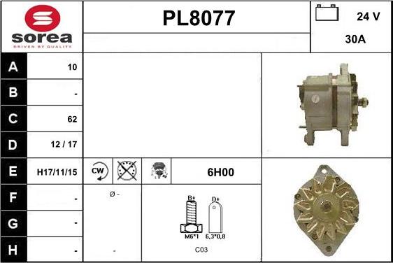 SNRA PL8077 - Alternatore autozon.pro