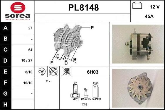 SNRA PL8148 - Alternatore autozon.pro