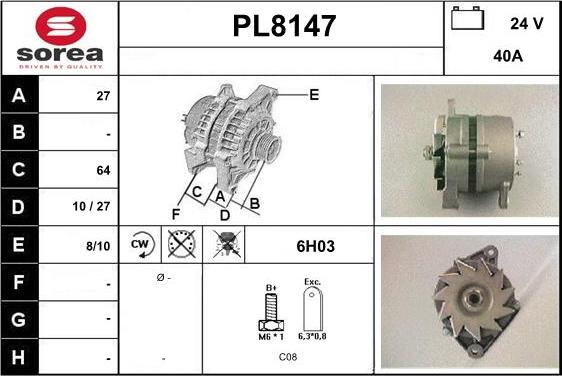 SNRA PL8147 - Alternatore autozon.pro