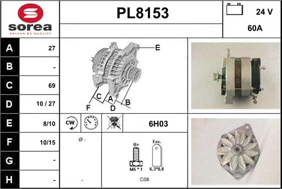 SNRA PL8153 - Alternatore autozon.pro