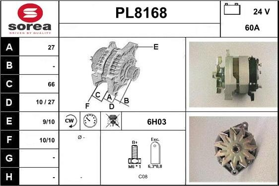 SNRA PL8168 - Alternatore autozon.pro