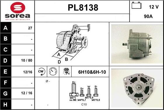 SNRA PL8138 - Alternatore autozon.pro