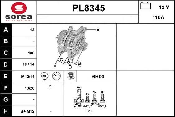 SNRA PL8345 - Alternatore autozon.pro