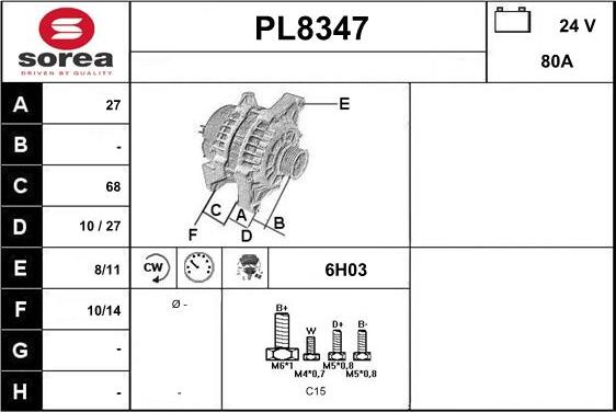 SNRA PL8347 - Alternatore autozon.pro