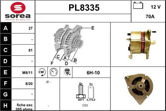 SNRA PL8335 - Alternatore autozon.pro