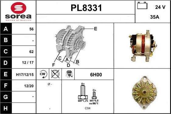 SNRA PL8331 - Alternatore autozon.pro