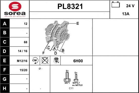 SNRA PL8321 - Alternatore autozon.pro