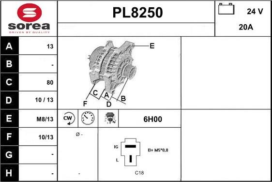 SNRA PL8250 - Alternatore autozon.pro