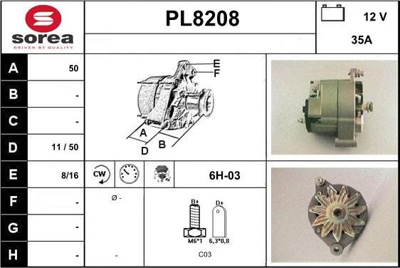 SNRA PL8208 - Alternatore autozon.pro