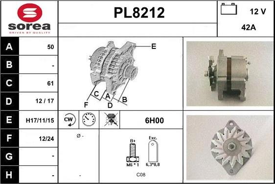 SNRA PL8212 - Alternatore autozon.pro